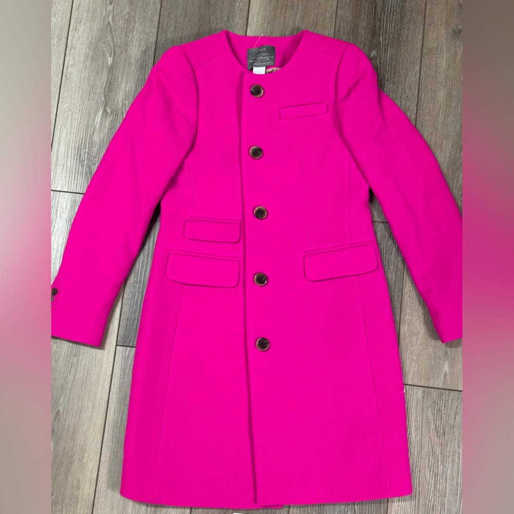 J. Crew Symphony coat /Hot Pink Wool Blazer – Italian Double Cloth – Size 6